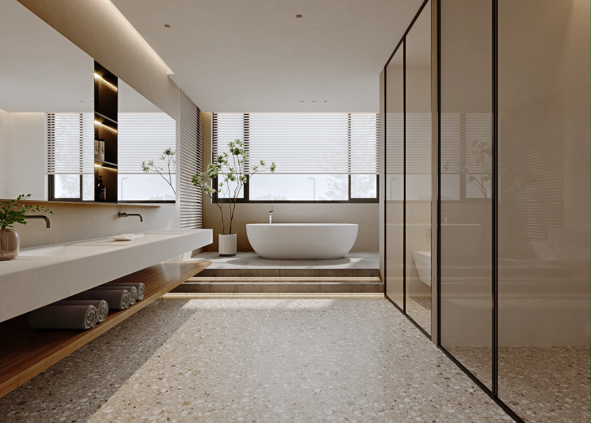 丹麦小镇｜白昼慢居｜浴室让明亮变得安静｜丹麦小镇｜白昼慢居空间画面。
