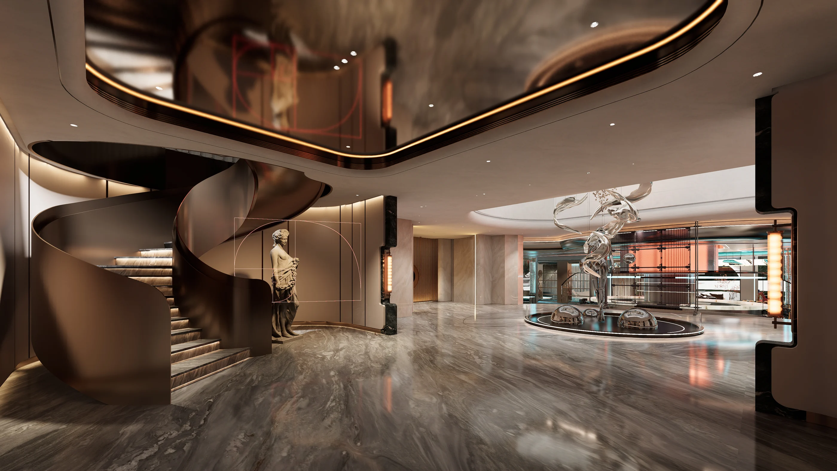 远洋 LAVIE｜昼白夜红｜影院把注意力收回一处｜深色弧形界面与屏幕形成包裹。