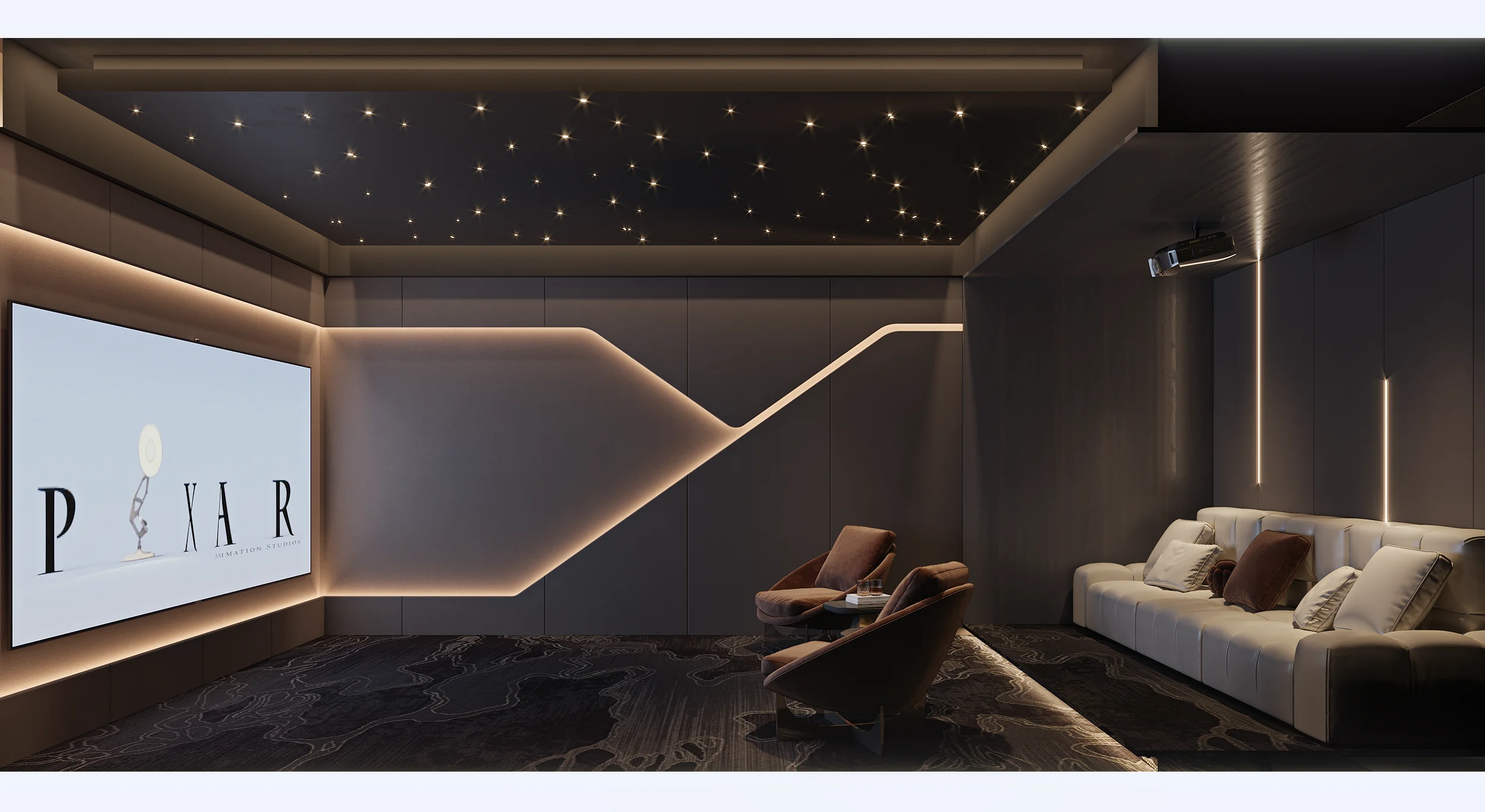香巴拉｜无界白境｜餐厨保持一条清楚的生活线｜浅色厨房、圆桌和连续柜体形成开放核心。